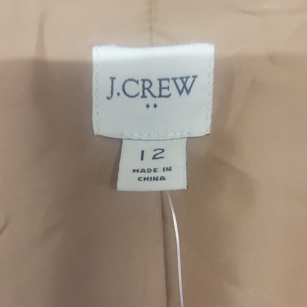 J.Crew Size 12 Wool Blend Mid -Length Coat Brown, Zip up / Button, Winter Coat - Picture 5 of 7